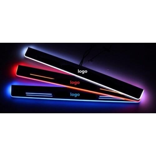 WOOBEST Waterproof Ultrathin Acrylic LED door sill for Peugeot 307 Led moving door scuff plate overlays light