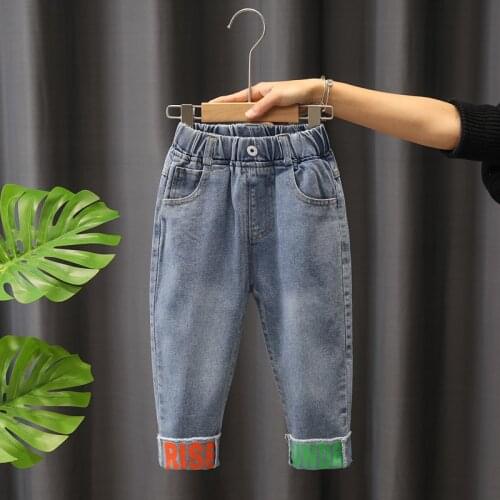 2-6Y Children Jeans Spring Autumn Boys Jeans Boys Denim Trousers Baby Girls Quality Casual Pants Kids Clothing Size:90-130