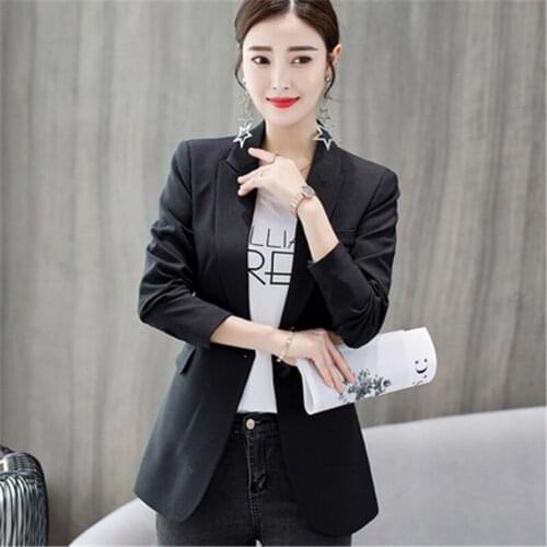 2018 Women Work Suits Spring Autumn Business Coat OL Single Breasted Jacket Women Outfits Feminino