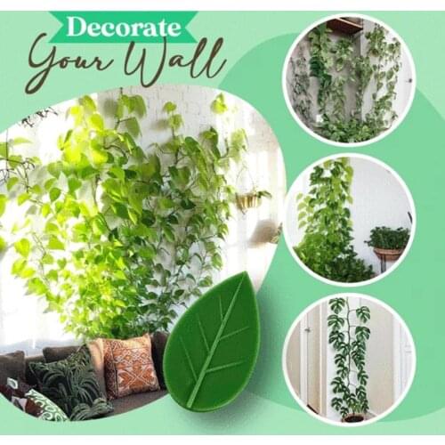 10 PCS Self-Adhesive Vine Fixed Clip Leaf Shape Cable Organizer Decorative Wire Clamp for Cord Home Office Planting JS22