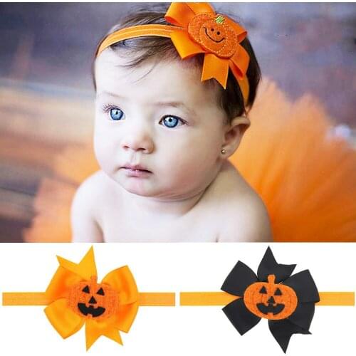 100pcs/lot DIY Simple Multi Childen Halloween Hair Bands Elasticity Pumpkin Skull HeadBands Hair Styling Tools Accessory HA1298