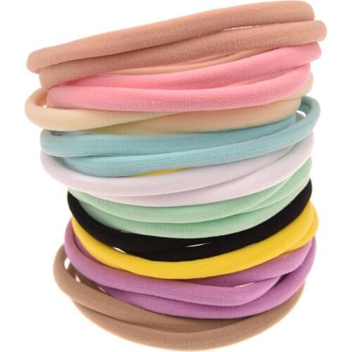 120pcs Fashion Nylon Hairband Soft Elastic Headband Chic Ribbon for Flower Hair Accessories Headwear Newborn Headbands