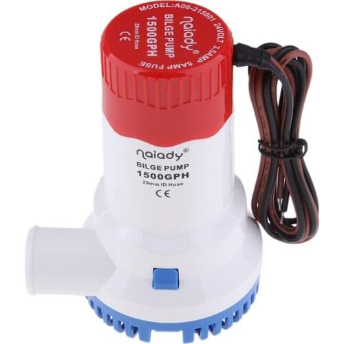 24V 1500GPH SUBMERSIBLE BILGE PUMP - Boat / Marine Water Pump 1-1/8" Outlet