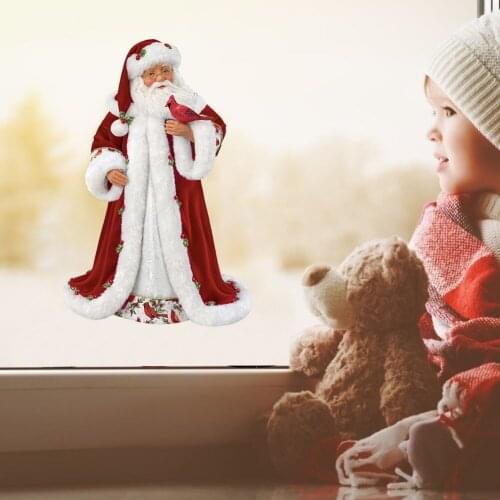 3D Merry Christmas Window Stickers PVC Removable Santa Home Wall Glass Office Art Holiday Party Ornaments New Year Decorations