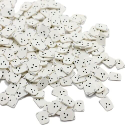 50/200g Halloween Clay Sprinkles White Ghost Clay Slice For Crafts Making Nail Arts Decoration DIY Scrapbooking For Phone Decor
