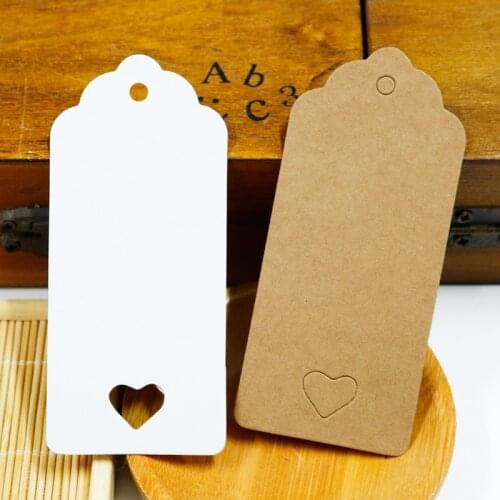 500pcs DIY Kraft Paper Tag Hollow Love Heart Gift Tags Wedding Party Decoration Hang Tags Message Card Craft Packaging Labels
