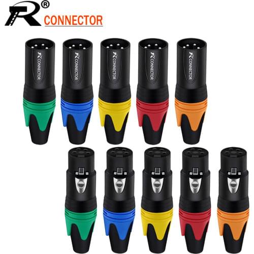 56pcs/lot 4 Pin XLR Male / Female MIC Cable Wire Connector Nickel Plated 4 Pole XLR Plug Microphone Jack Socket Wholesales