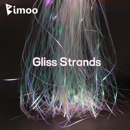 Bimoo 6Packs Rainbow Corrugated Flash Strands Gliss Glow Flash Iridescent Flashbou Stripes Ribbon Pike Fly Tying Tail Materials