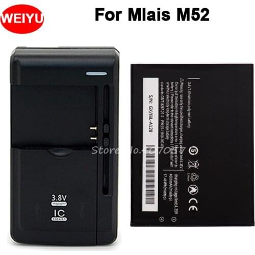 For Mlais M52 battery 4600mAh High Large Capacity Red Note New Cell Phone Replacement backup Bateria + Universal charger