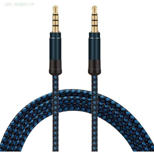 Audio Cable 3.5MM Jack To Jack 1.5m Male to Male Nylon AUX Pair Recording Car Audio Aux Cord Dropshipping 300pcs/lot