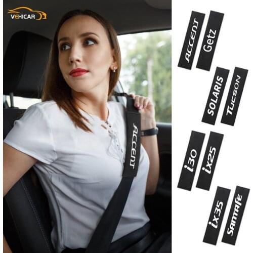 VEHICAR 2pcs/pair Car Seat Belt Padding Cotton Safety Sealt Belts Covers for Gets I30 IX35 IX25 SOLARIS TUCSON ACCENT SANTAFE