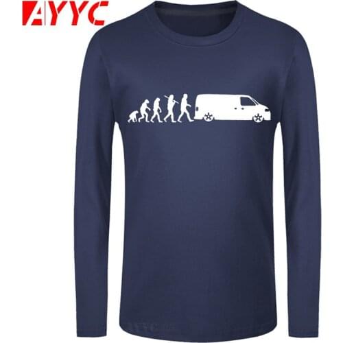 AYYC long sleeve tee Brand T Shirt Men EVOLUTION automobile gift ideas Funny tshirt Cotton T-shirt Top Clothing