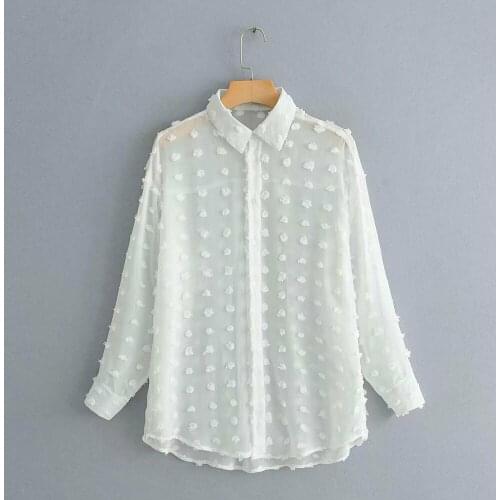 Women Tops and Blouses Fall Spring Long Sleeve Chemise Femme Polka Dot Loose OL Shirt Ladies Chiffon Blouse Dames Blusa Feminina