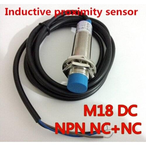 Cylinder non-flush type metal proximity switch M18 inductive sensor NPN NO+NC normally open & close DC 4 wires, distance 8mm