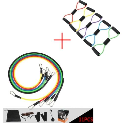 11 set Pilates Fitness Gum Elastic Pull Rope Equipmen resistance loop bands gym equipment for home bodybuilding