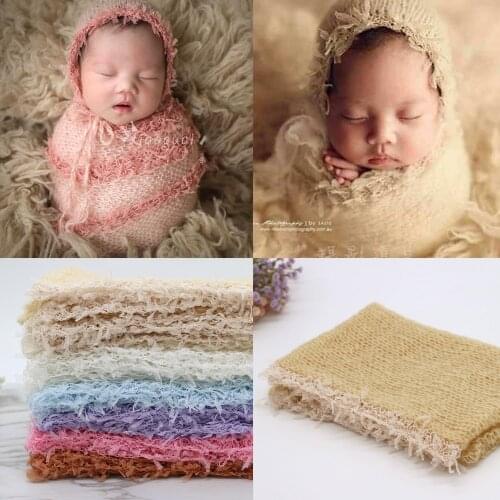 2020 New Stretch Mohair Fringed Lace Wrap For Newborn Photography Props Photo Shoot Accessories Baby Girl Fotografia Photoshoot