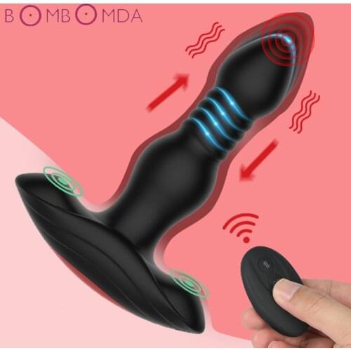Thrusting Dildo Vibrator Big Butt Plug Anal Vibrator Wireless Remote Control Male Prostate Massager Anus Toys Vibrators for Men