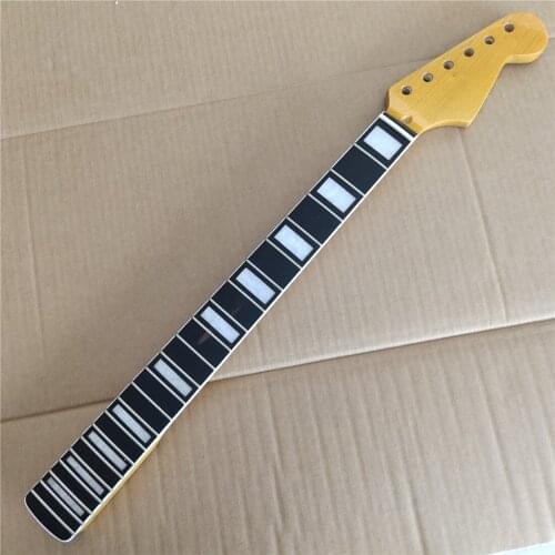 Maple Guitar neck 22 Fret Electric Guitar parts Ebony Fingerboard inlay Gloss ST style