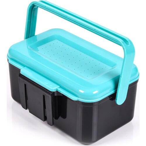 Multifunctional 2 Compartments Live Bait Box Red Worm Earthworm Lure Plastic Boxs Fly Bass Tilapia Carp Fishing Tackle