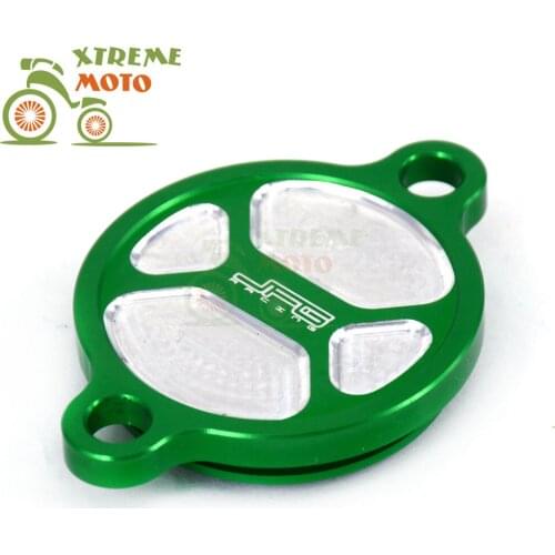 Motorcycle CNC Billet Aluminum Green Engine Oil Filter Cover Cap For Kawasaki KXF KX450F KXF450 2016-2018 2019 2020 Motorcycle