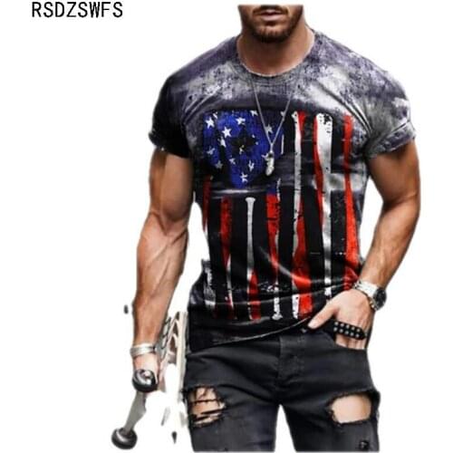 2021 Summer Street Fashion Playing Cards Lattice Square Stripe 3D T-Shirt Mens Large Size Casual Short Loose Pullover T-Shirt