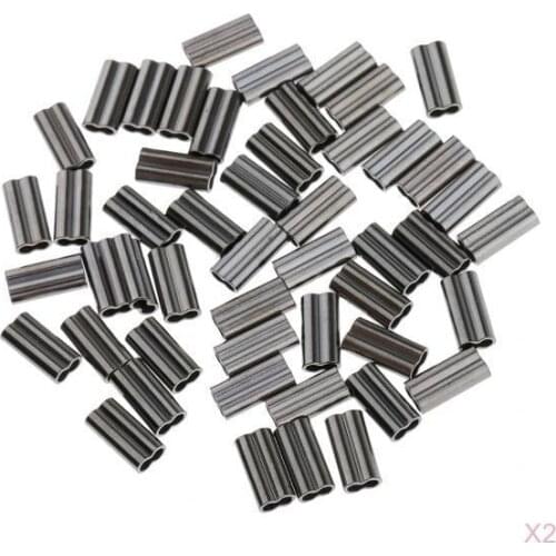 Double Barrel Copper Crimp Sleeves Fishing Crimps for Rig Making 1.5mm Bore