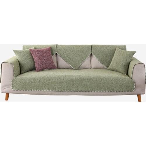 Single-layer Thick Cotton and Linen Sofa Cushion Solid Color Sofa Covers for Living Room Sofa Towel Couch Covers for Sofas