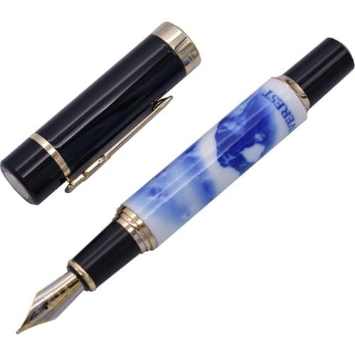 Jinhao Fountain Pen Mount Everest Painting Big Size Classical Medium Nib Writing Gift Pen Business Office Home School Supplies