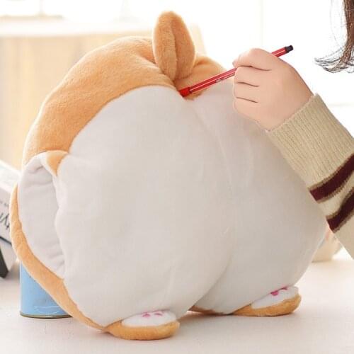 Large Size Corgi Butt Pillow Hand Warmers Creative Spoof Laugh Plush Toys Nap Pillow Birthday Gift personalized