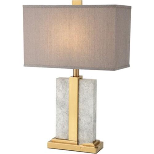 Modern chinese retro mable desk lamp living room bedroom office dining round luxury table light bedside decor loft lamp table