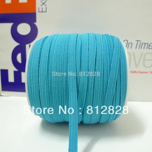50 Meters 1/4'' 6mm #8 Aqua Color Skinny Notebook Elastic Bands