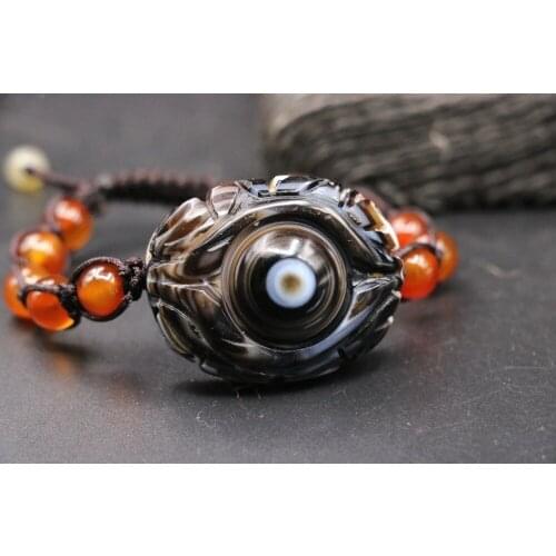 Treasure Magic Power Magic LKbrother unique Tibetan onyx Heaven Eye Wishing worlds Hand Knitted bracelet Bangle