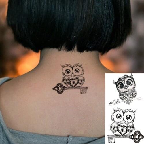 Water resistant temporary tattoo Big Arm Owl Fake Tattoo Temporary Mandala Flower Henna India Tatoo Stickers Custom Black Tattoo