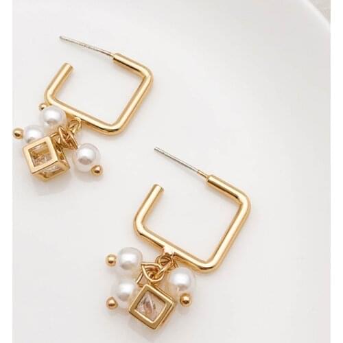 Pearl earrings 2020 new trendy all-match earrings female simple earrings elegant exquisite elegant Drop Dangle Womens Earrings
