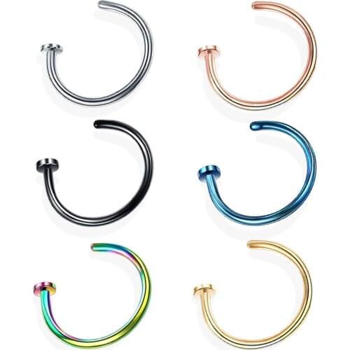 1Pcs 2020 New Fake Nose Ring Stud New Nose Clip Stainless Steel Hot Sale Nasal Septum False Nose Ring Piercing Jewelry Gifts