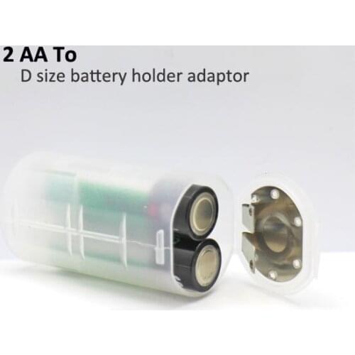 2pcs/Pack Battery Storage Box 2 Pcs AA to D Size Battery Holder Conversion Adapter Switcher Converter Case