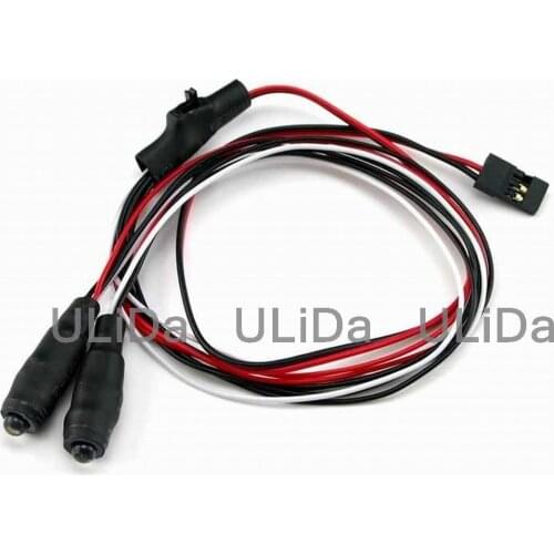 2 LED 5mm Green + White Angel Eyes LED Headlight Headlamps For 1/10 rc Model Car