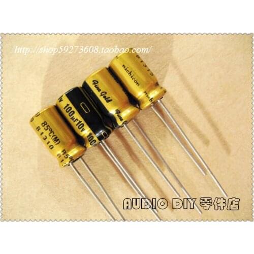 20PCS/100PCS Nichicon (fine gold) FG Series 100uF 10V 10V100UF Audio Electrolytic Capacitor