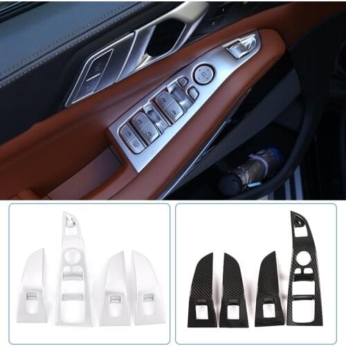 4 Pcs ABS Chrome Car Window Lift Button Frame Trim Accessories For BMW X5 G05 X7 G07 2019 Left Hand Drive