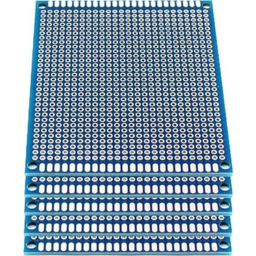 ABSF 5Pcs/Lot 7X9Cm Double Side Prototype PCB Board Universal Printed Circuit Board for Arduino Experimental PCB Copper Plate