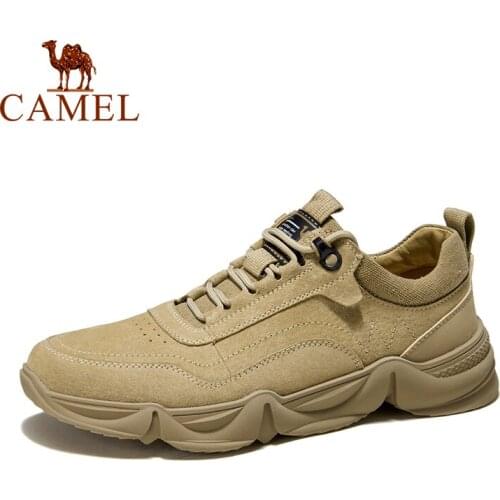 CAMEL Genuine Leather Men Shoes Retro Simple Casual Lace-up Street Style Fashion Thick Sole Shoes for Men 2020 Autumn Winter New