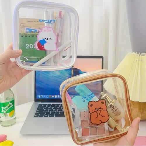 Pencil Cases For Girls Transparent Estuche Japanese Stationery Cute Box Case Simpl Large School Supplies 2021 Pencil Pouch