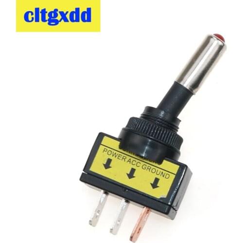 Cltgxdd 1pc New 12V 20A Car Auto Red LED Light Toggle Rocker Switch Button 3 Pin SPST ON/OFF Toggle Switches
