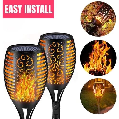 12LED 33LED Solar Flame Torch Light Flickering Waterproof Garden Decor Landscape Lawn Lamp Path Lighting Torch Outdoor Light