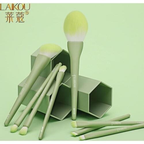 LAIKOU 8/10Pcs Candy Color Makeup Brushes Tool Set Cosmetic Powder Eye Shadow Foundation Blush Blending Brushes For Face Makeup