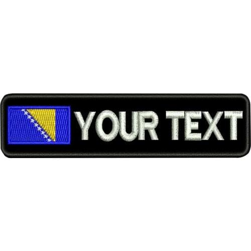 Custom Bosnia and Herzegovina name tags patch embroidered iron on backing hook backing