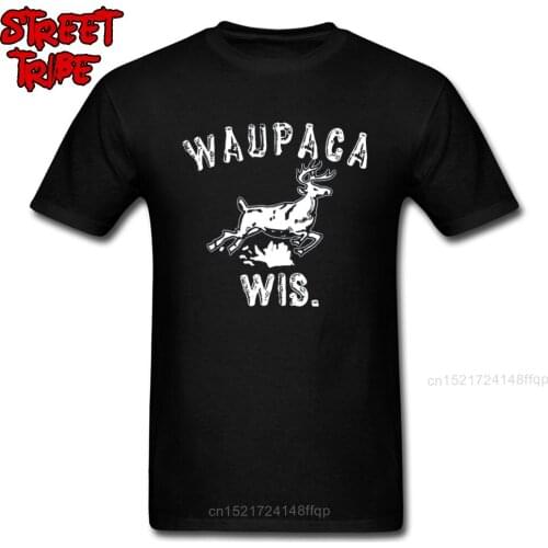 Original Men T-shirt Stranger Things WAUPACA WIS. Dustin T Shirt Vintage Deer Tshirt American Science Fiction Horror Tee Cotton