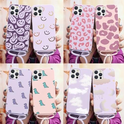 Necklace Lanyard Rope Cases For Samsung Galaxy A51 A50 A32 A52 A31 A40 A82 S9 S20 FE S21 Ultra A21S A1 A71 A72 A20e Bumber Cover