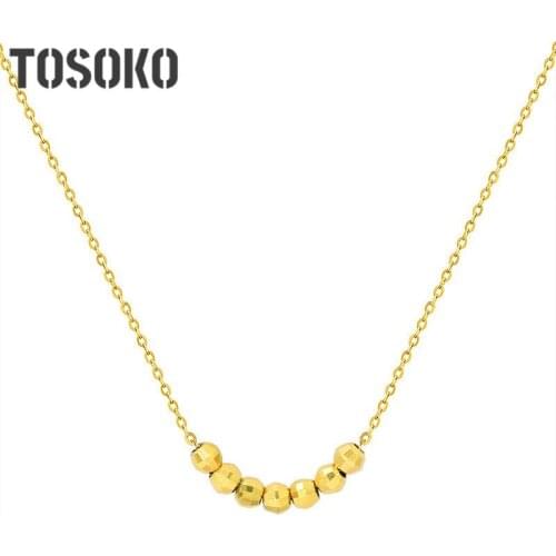 TOSOKO Stainless Steel Jewelry Lovely Transfer Ball Collar Neck Chain Simple Necklace For Women BSP715