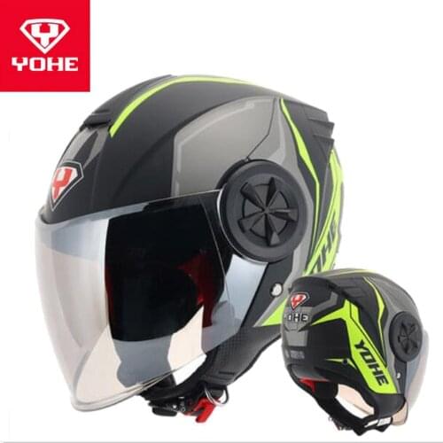 2019 New Knight Safety protection ECE Certification YOHE Half Face Motorcycle Helmets Motorbike Helmet made of ABS PC Lens Visor